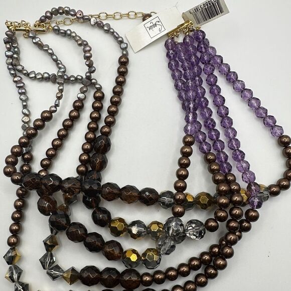 WITH TAG Sequin multi-strand beaded necklace with pearls! - Picture 7 of 16